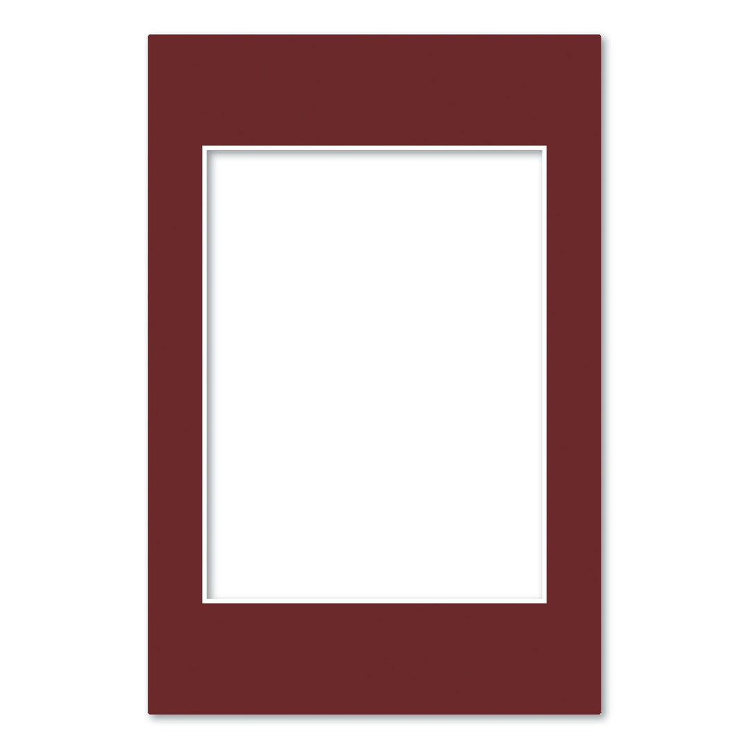 Burgundy Maroon Acid-Free Mat Board 8x12in (20.3x30.5cm) to suit 6x8in (15x20cm) image from our Mat Boards collection by Profile Products (Australia) Pty Ltd