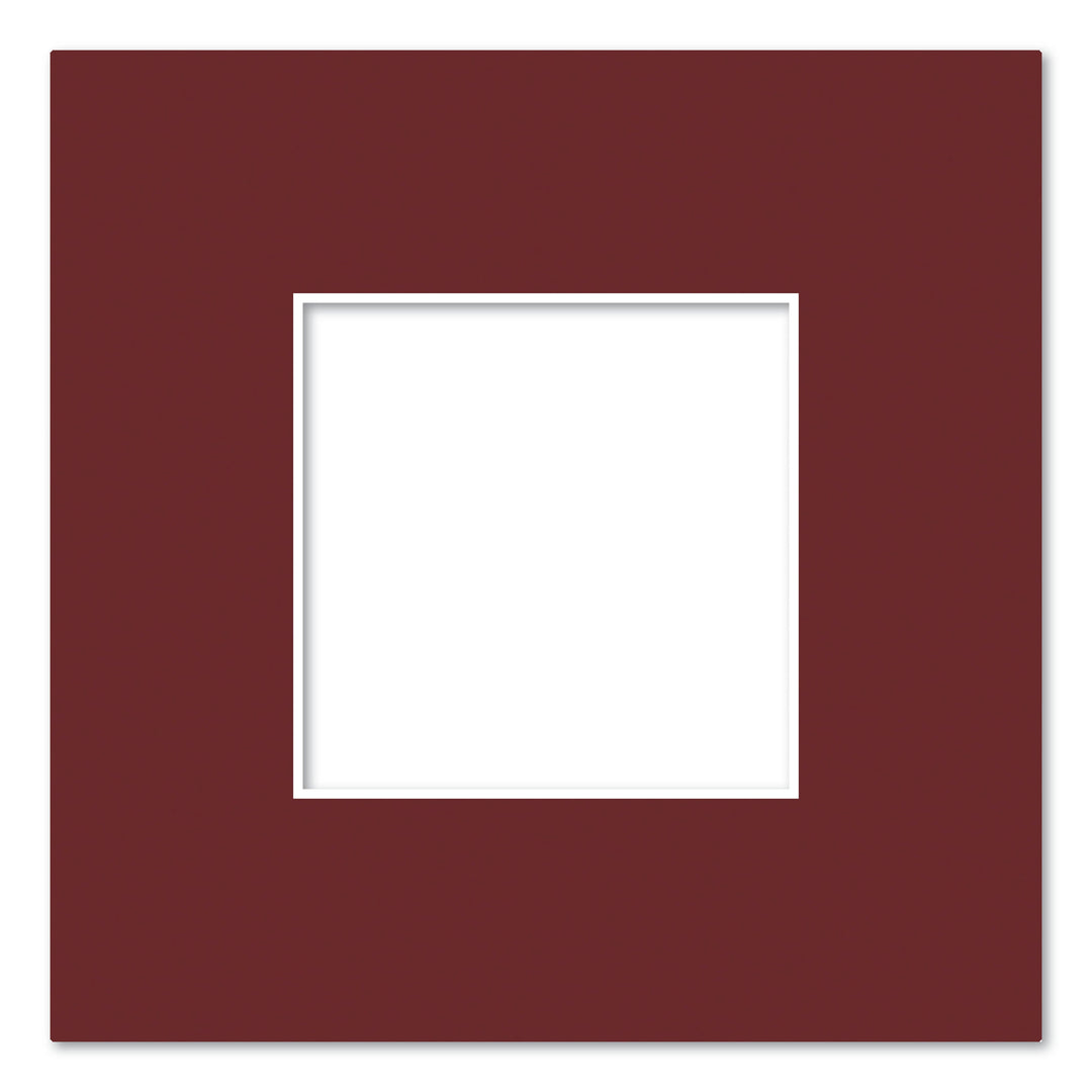 Burgundy Maroon Acid-Free Mat Board 8x8in (20.3x20.3cm) to suit 4x4in (10x10cm) image from our Mat Boards collection by Profile Products (Australia) Pty Ltd