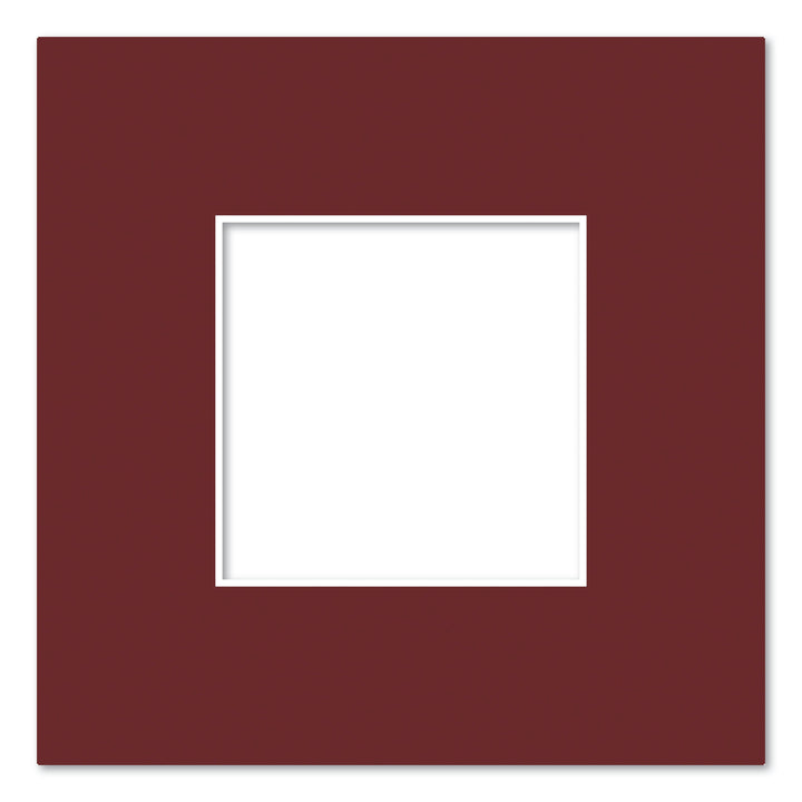 Burgundy Maroon Acid-Free Mat Board 8x8in (20.3x20.3cm) to suit 4x4in (10x10cm) image from our Mat Boards collection by Profile Products (Australia) Pty Ltd