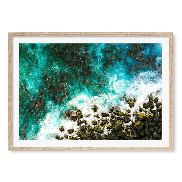 Burleigh Heads 1 Wall Art Print A1 (59.4 x 84.1cm) / Natural Oak Frame / White Border from our Australian Made Framed Wall Art, Prints & Posters collection by Profile Products (Australia) Pty Ltd