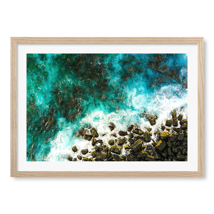Burleigh Heads 1 Wall Art Print A2 (42 x 59.4cm) / Natural Oak Frame / White Border from our Australian Made Framed Wall Art, Prints & Posters collection by Profile Products (Australia) Pty Ltd