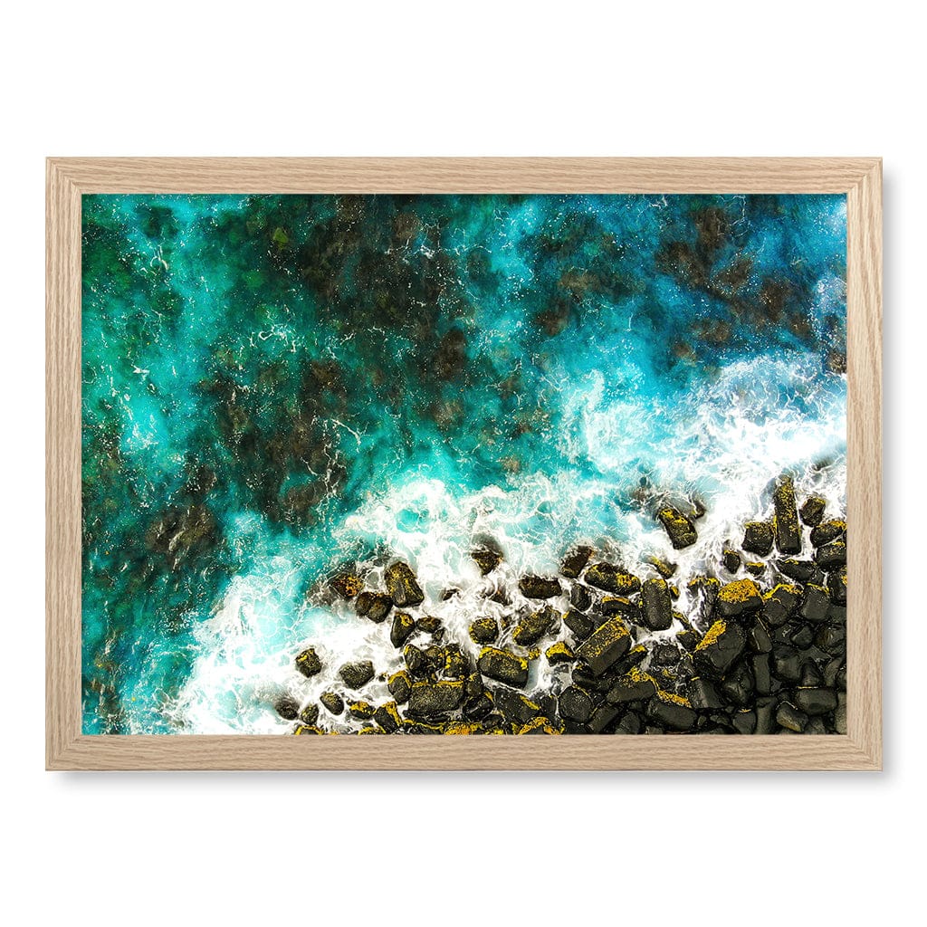 Burleigh Heads 1 Wall Art Print A3 (29.7 x 42cm) / Natural Oak Frame / No Border from our Australian Made Framed Wall Art, Prints & Posters collection by Profile Products (Australia) Pty Ltd