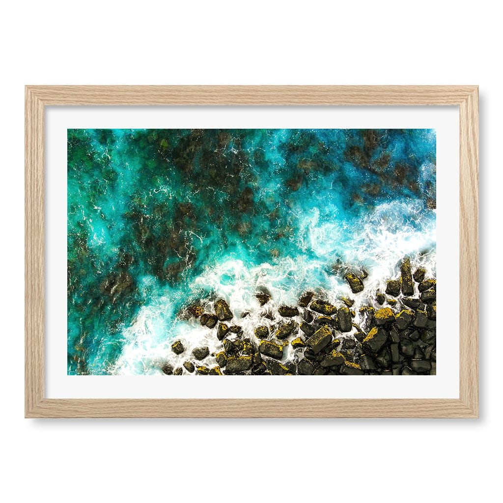 Burleigh Heads 1 Wall Art Print A3 (29.7 x 42cm) / Natural Oak Frame / White Border from our Australian Made Framed Wall Art, Prints & Posters collection by Profile Products (Australia) Pty Ltd