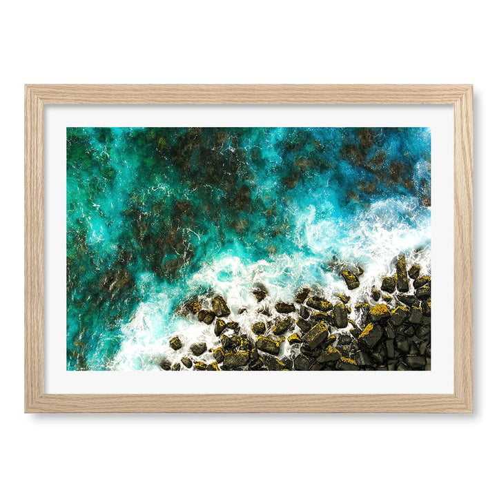 Burleigh Heads 1 Wall Art Print A3 (29.7 x 42cm) / Natural Oak Frame / White Border from our Australian Made Framed Wall Art, Prints & Posters collection by Profile Products (Australia) Pty Ltd