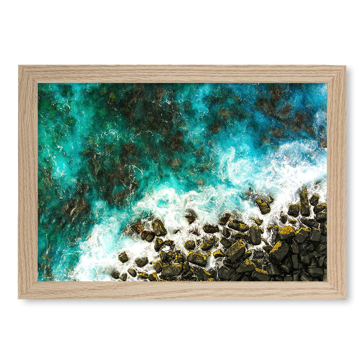 Burleigh Heads 1 Wall Art Print A4 (21 x 29.7cm) / Natural Oak Frame / No Border from our Australian Made Framed Wall Art, Prints & Posters collection by Profile Products (Australia) Pty Ltd