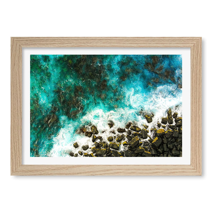 Burleigh Heads 1 Wall Art Print A4 (21 x 29.7cm) / Natural Oak Frame / White Border from our Australian Made Framed Wall Art, Prints & Posters collection by Profile Products (Australia) Pty Ltd