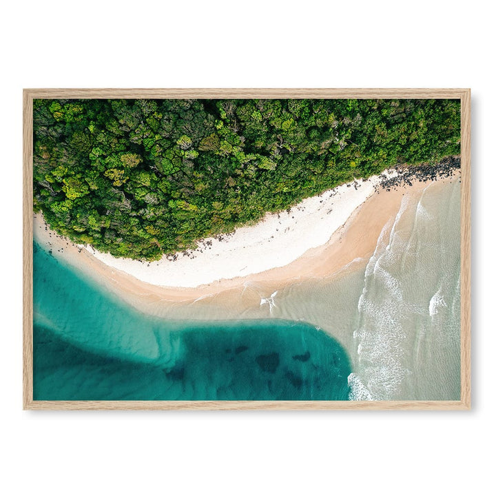 Burleigh Heads 2 Wall Art Print A1 (59.4 x 84.1cm) / Natural Oak Frame / No Border from our Australian Made Framed Wall Art, Prints & Posters collection by Profile Products (Australia) Pty Ltd