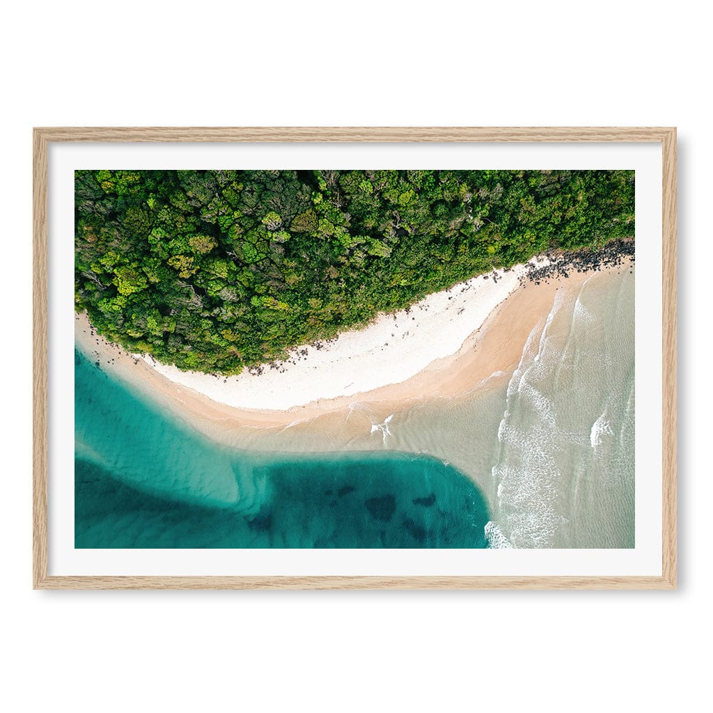 Burleigh Heads 2 Wall Art Print A1 (59.4 x 84.1cm) / Natural Oak Frame / White Border from our Australian Made Framed Wall Art, Prints & Posters collection by Profile Products (Australia) Pty Ltd
