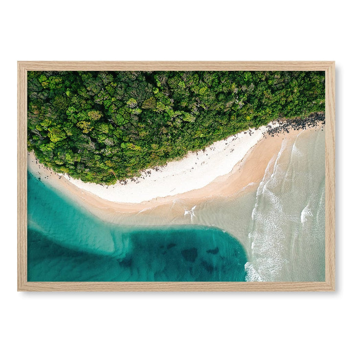 Burleigh Heads 2 Wall Art Print A2 (42 x 59.4cm) / Natural Oak Frame / No Border from our Australian Made Framed Wall Art, Prints & Posters collection by Profile Products (Australia) Pty Ltd