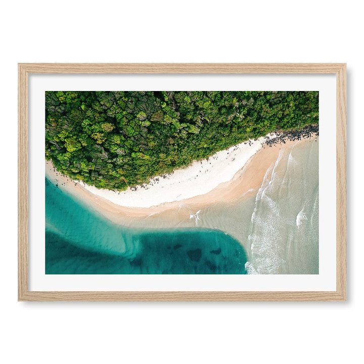 Burleigh Heads 2 Wall Art Print A2 (42 x 59.4cm) / Natural Oak Frame / White Border from our Australian Made Framed Wall Art, Prints & Posters collection by Profile Products (Australia) Pty Ltd