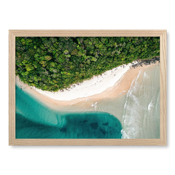 Burleigh Heads 2 Wall Art Print A3 (29.7 x 42cm) / Natural Oak Frame / No Border from our Australian Made Framed Wall Art, Prints & Posters collection by Profile Products (Australia) Pty Ltd