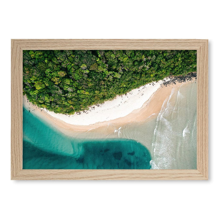 Burleigh Heads 2 Wall Art Print A4 (21 x 29.7cm) / Natural Oak Frame / No Border from our Australian Made Framed Wall Art, Prints & Posters collection by Profile Products (Australia) Pty Ltd