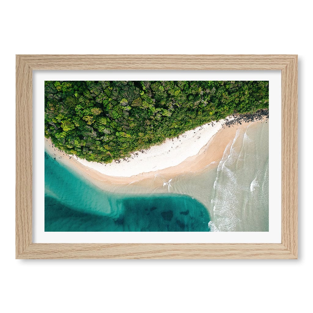 Burleigh Heads 2 Wall Art Print A4 (21 x 29.7cm) / Natural Oak Frame / White Border from our Australian Made Framed Wall Art, Prints & Posters collection by Profile Products (Australia) Pty Ltd