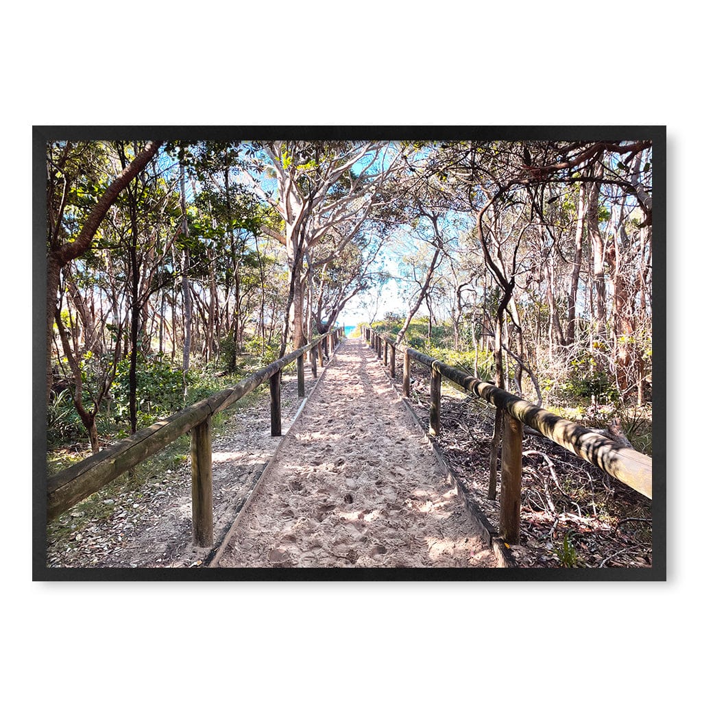 Byron Beach Path 2 Wall Art Print A1 (59.4 x 84.1cm) / Matte Black Frame / No Border from our Australian Made Framed Wall Art, Prints & Posters collection by Profile Products (Australia) Pty Ltd