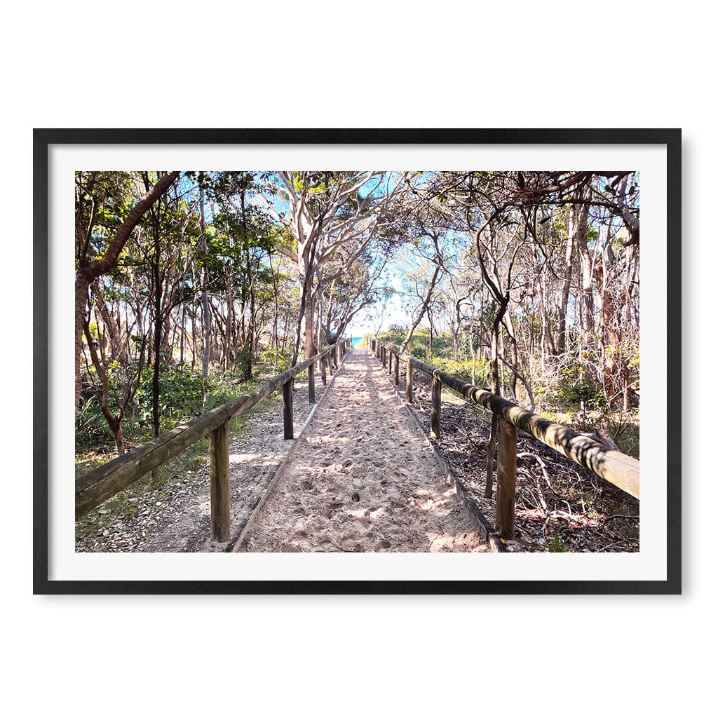 Byron Beach Path 2 Wall Art Print A1 (59.4 x 84.1cm) / Matte Black Frame / White Border from our Australian Made Framed Wall Art, Prints & Posters collection by Profile Products (Australia) Pty Ltd