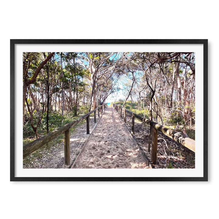 Byron Beach Path 2 Wall Art Print A1 (59.4 x 84.1cm) / Matte Black Frame / White Border from our Australian Made Framed Wall Art, Prints & Posters collection by Profile Products (Australia) Pty Ltd