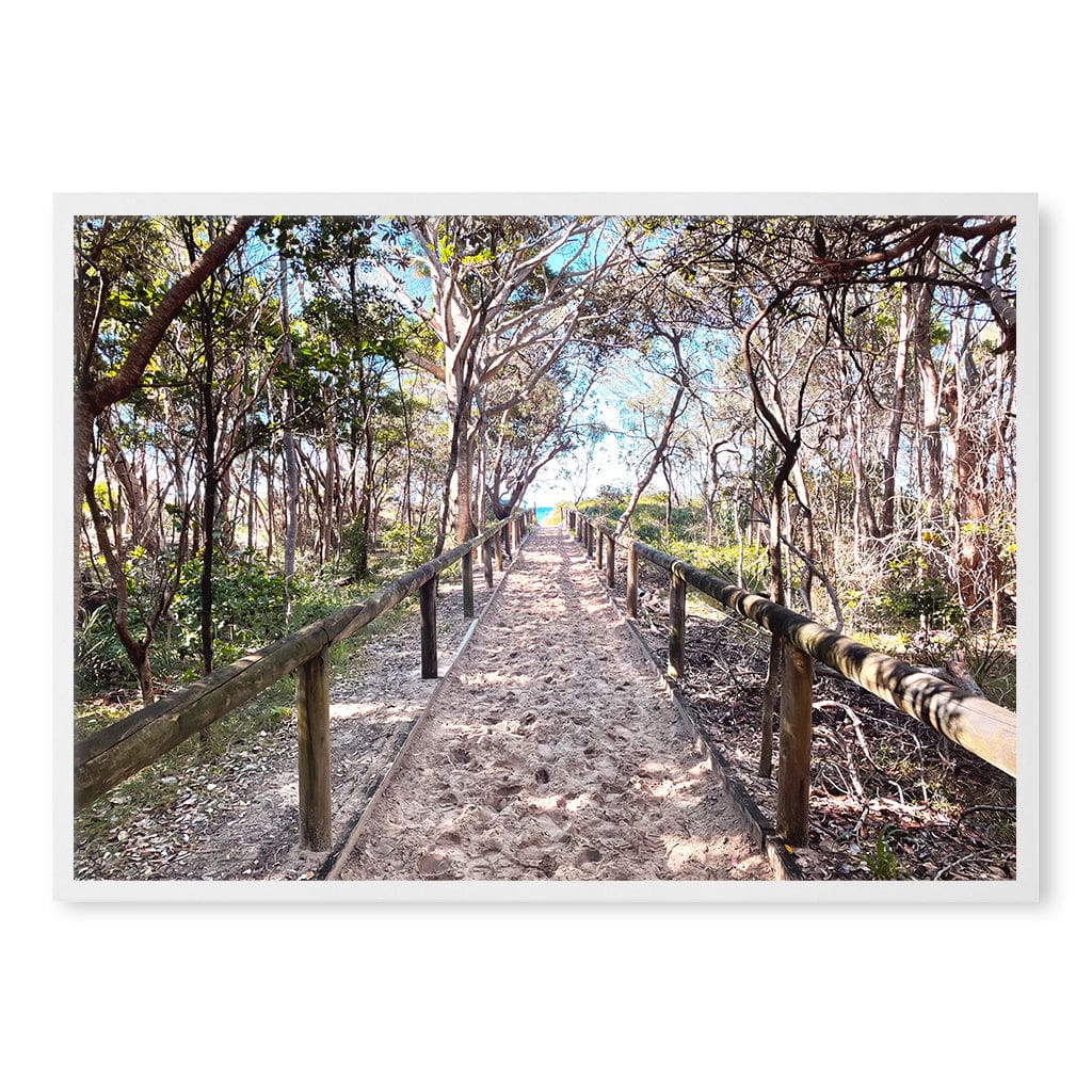 Byron Beach Path 2 Wall Art Print A1 (59.4 x 84.1cm) / Matte White Frame / No Border from our Australian Made Framed Wall Art, Prints & Posters collection by Profile Products (Australia) Pty Ltd
