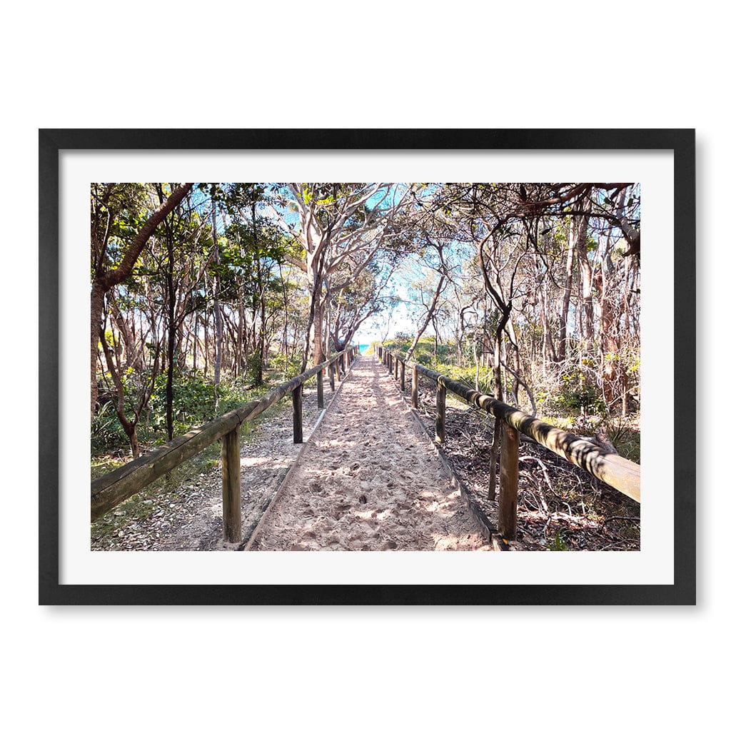 Byron Beach Path 2 Wall Art Print A2 (42 x 59.4cm) / Matte Black Frame / White Border from our Australian Made Framed Wall Art, Prints & Posters collection by Profile Products (Australia) Pty Ltd