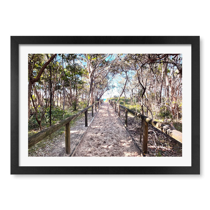 Byron Beach Path 2 Wall Art Print A3 (29.7 x 42cm) / Matte Black Frame / White Border from our Australian Made Framed Wall Art, Prints & Posters collection by Profile Products (Australia) Pty Ltd