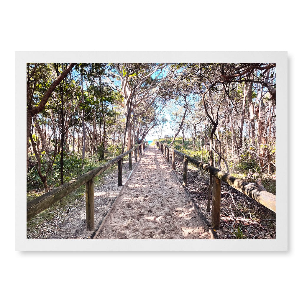 Byron Beach Path 2 Wall Art Print A3 (29.7 x 42cm) / Matte White Frame / No Border from our Australian Made Framed Wall Art, Prints & Posters collection by Profile Products (Australia) Pty Ltd