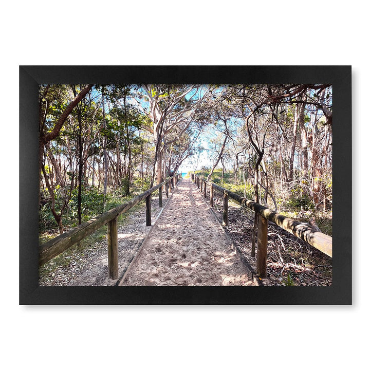 Byron Beach Path 2 Wall Art Print A4 (21 x 29.7cm) / Matte Black Frame / No Border from our Australian Made Framed Wall Art, Prints & Posters collection by Profile Products (Australia) Pty Ltd