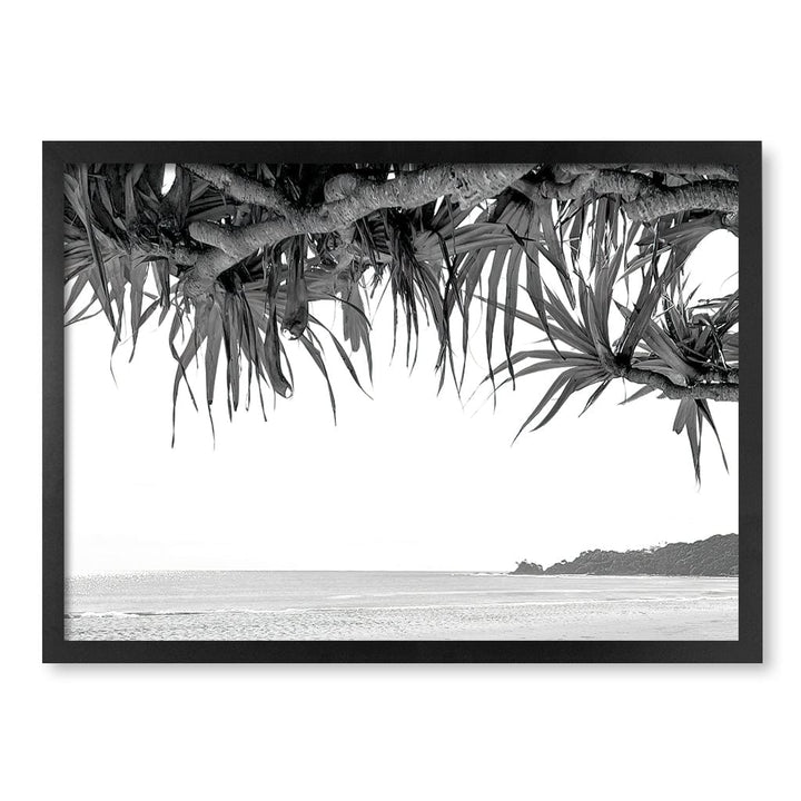 Byron Beach View B&W Wall Art Print A2 (42 x 59.4cm) / Matte Black Frame / No Border from our Australian Made Framed Wall Art, Prints & Posters collection by Profile Products (Australia) Pty Ltd