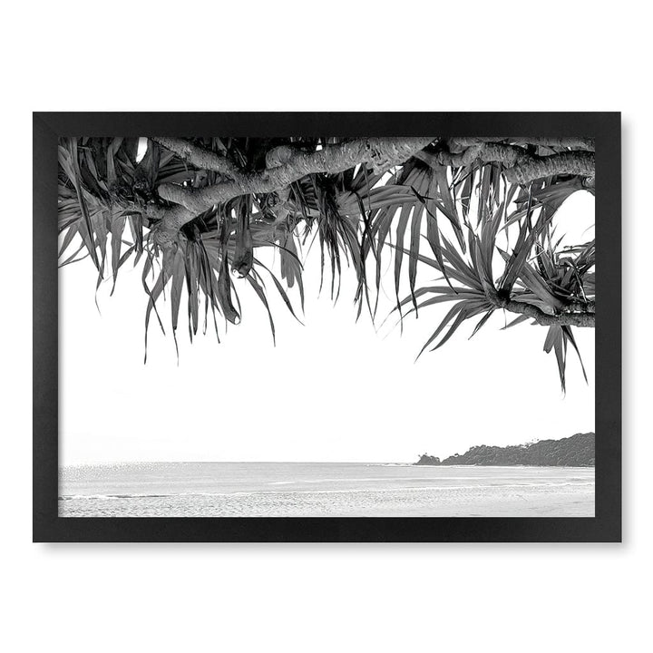 Byron Beach View B&W Wall Art Print A3 (29.7 x 42cm) / Matte Black Frame / No Border from our Australian Made Framed Wall Art, Prints & Posters collection by Profile Products (Australia) Pty Ltd