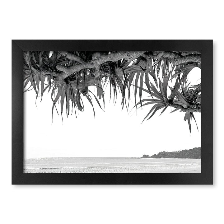 Byron Beach View B&W Wall Art Print A4 (21 x 29.7cm) / Matte Black Frame / No Border from our Australian Made Framed Wall Art, Prints & Posters collection by Profile Products (Australia) Pty Ltd