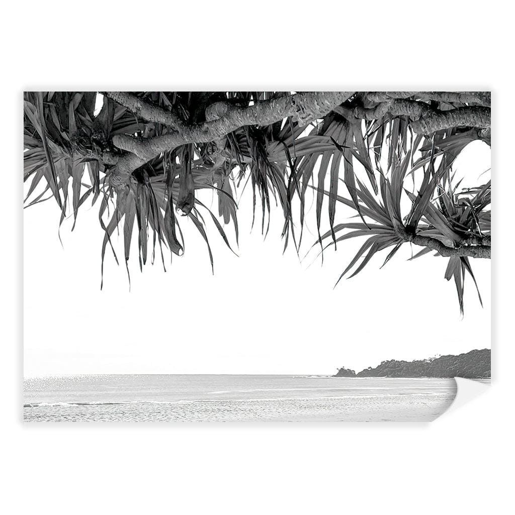 Byron Beach View B&W Wall Art Print A4 (21 x 29.7cm) / Print Only / No Border from our Australian Made Framed Wall Art, Prints & Posters collection by Profile Products (Australia) Pty Ltd