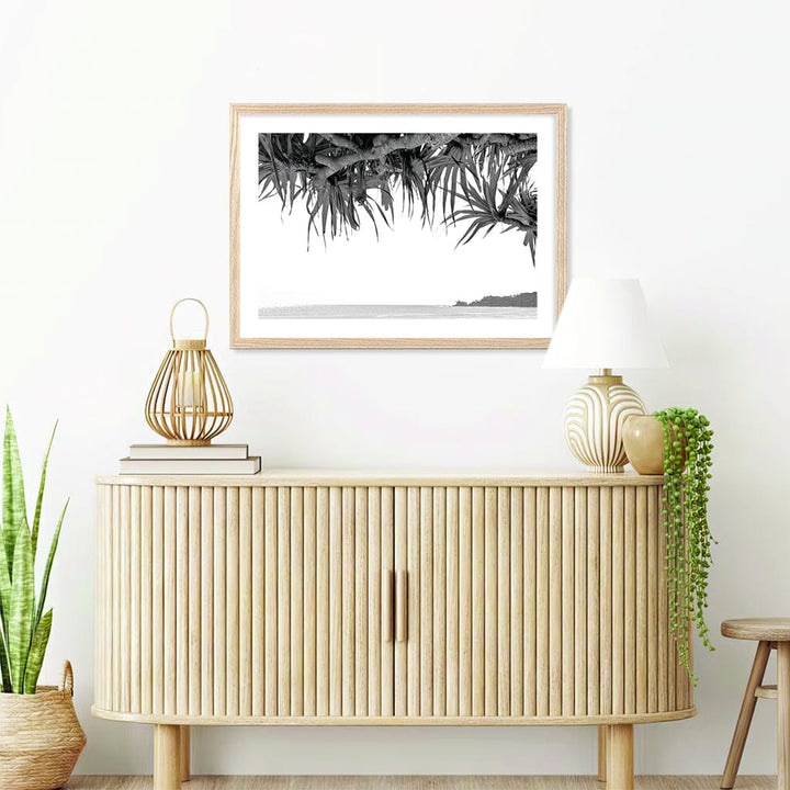 Byron Beach View B&W Wall Art Print from our Australian Made Framed Wall Art, Prints & Posters collection by Profile Products (Australia) Pty Ltd