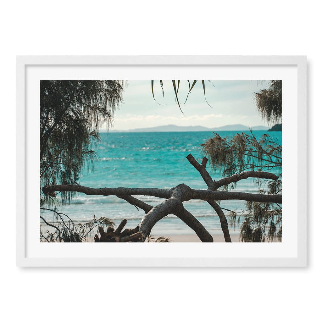 Byron Ocean View 1 Wall Art Print A2 (42 x 59.4cm) / Matte White Frame / White Border from our Australian Made Framed Wall Art, Prints & Posters collection by Profile Products (Australia) Pty Ltd