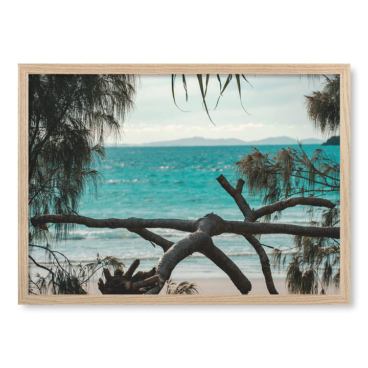 Byron Ocean View 1 Wall Art Print A2 (42 x 59.4cm) / Natural Oak Frame / No Border from our Australian Made Framed Wall Art, Prints & Posters collection by Profile Products (Australia) Pty Ltd