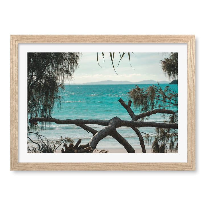 Byron Ocean View 1 Wall Art Print A3 (29.7 x 42cm) / Natural Oak Frame / White Border from our Australian Made Framed Wall Art, Prints & Posters collection by Profile Products (Australia) Pty Ltd