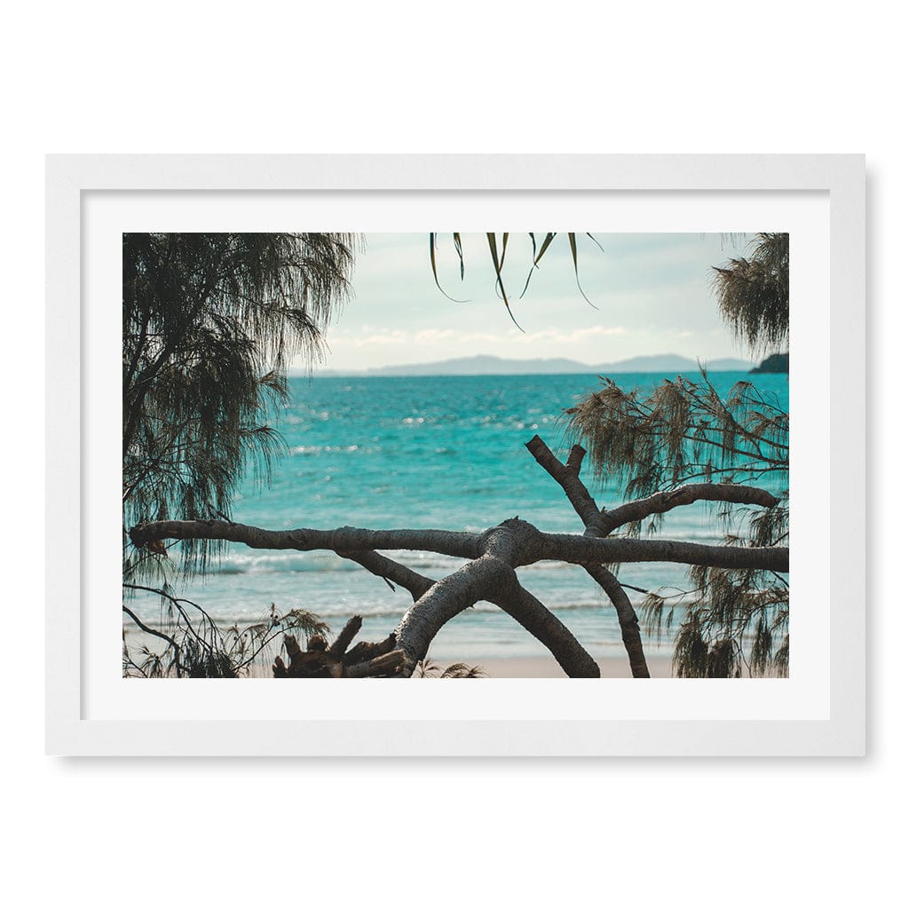 Byron Ocean View 1 Wall Art Print A4 (21 x 29.7cm) / Matte White Frame / White Border from our Australian Made Framed Wall Art, Prints & Posters collection by Profile Products (Australia) Pty Ltd