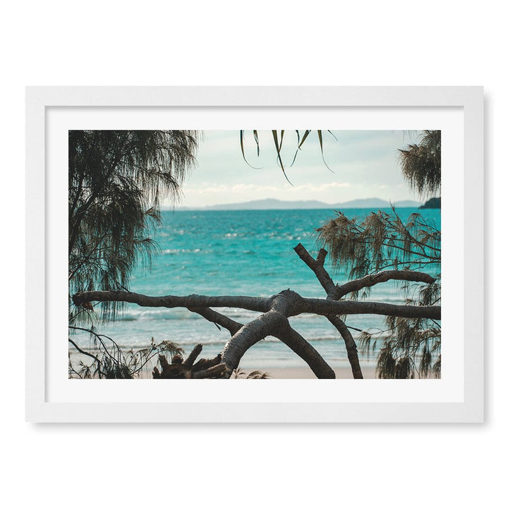 Byron Ocean View 1 Wall Art Print A4 (21 x 29.7cm) / Matte White Frame / White Border from our Australian Made Framed Wall Art, Prints & Posters collection by Profile Products (Australia) Pty Ltd