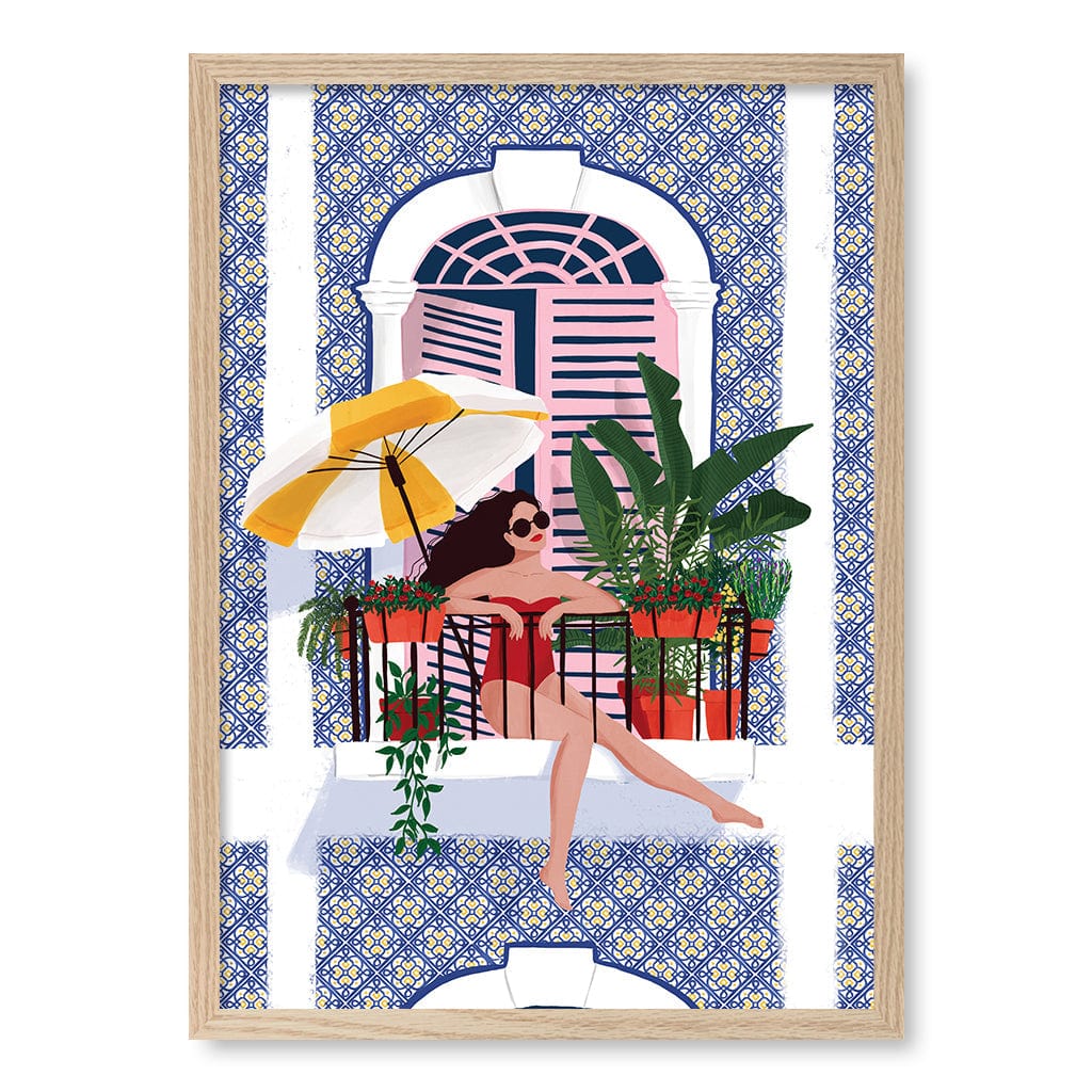 Catching The Sun Modern Wall Art Print A4 (21 x 29.7cm) / Natural Oak Frame / No Border from our Australian Made Framed Wall Art, Prints & Posters collection by Profile Products (Australia) Pty Ltd