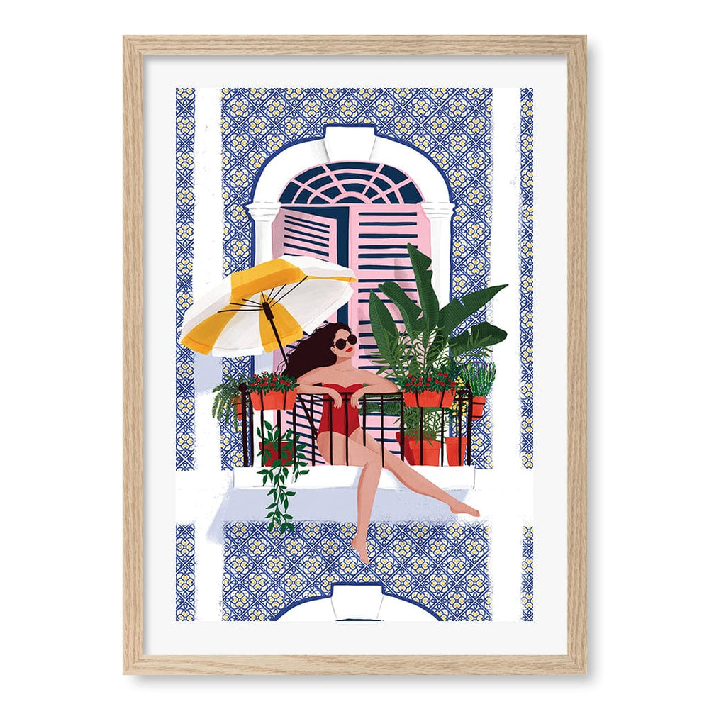 Catching The Sun Wall Art Print A2 (42 x 59.4cm) / Natural Oak Frame / White Border from our Australian Made Wall Art collection by Profile Australia