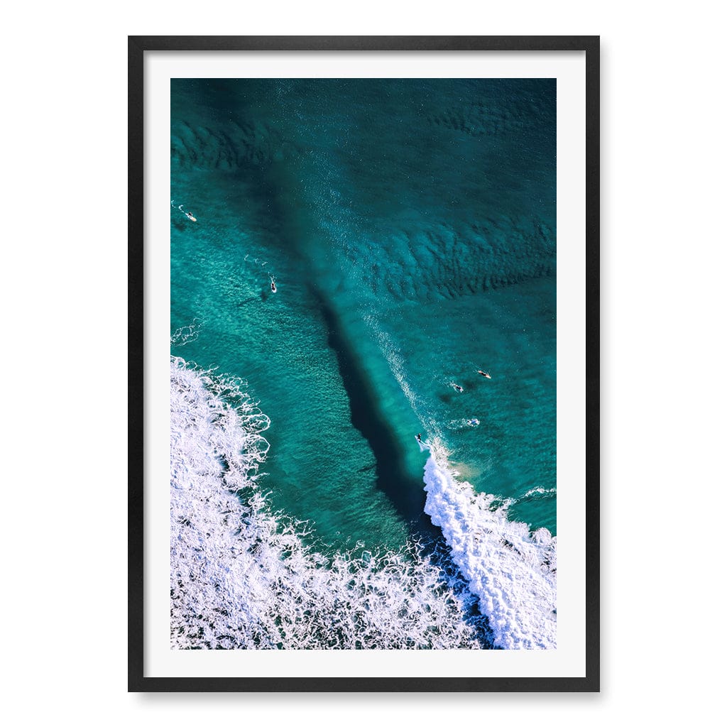 Catching Waves 1 Wall Art Print A1 (59.4 x 84.1cm) / Matte Black Frame / White Border from our Australian Made Framed Wall Art, Prints & Posters collection by Profile Products (Australia) Pty Ltd