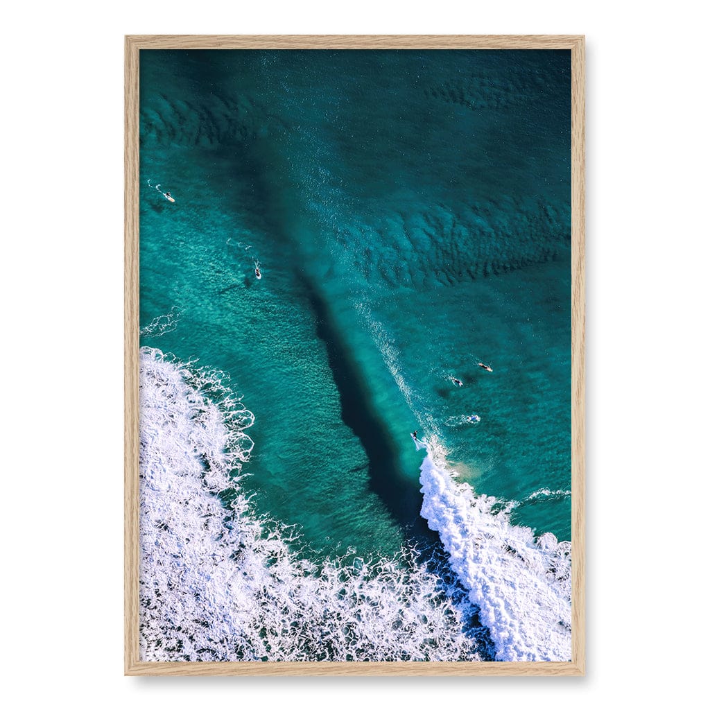Catching Waves 1 Wall Art Print A1 (59.4 x 84.1cm) / Natural Oak Frame / No Border from our Australian Made Framed Wall Art, Prints & Posters collection by Profile Products (Australia) Pty Ltd