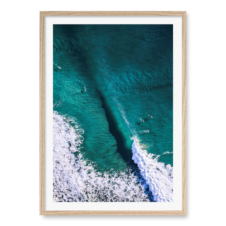 Catching Waves 1 Wall Art Print A1 (59.4 x 84.1cm) / Natural Oak Frame / White Border from our Australian Made Framed Wall Art, Prints & Posters collection by Profile Products (Australia) Pty Ltd