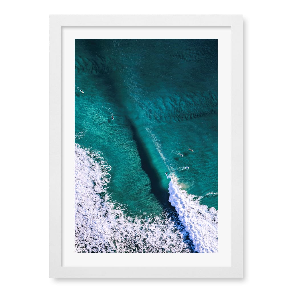 Catching Waves 1 Wall Art Print A3 (29.7 x 42cm) / Matte White Frame / White Border from our Australian Made Framed Wall Art, Prints & Posters collection by Profile Products (Australia) Pty Ltd