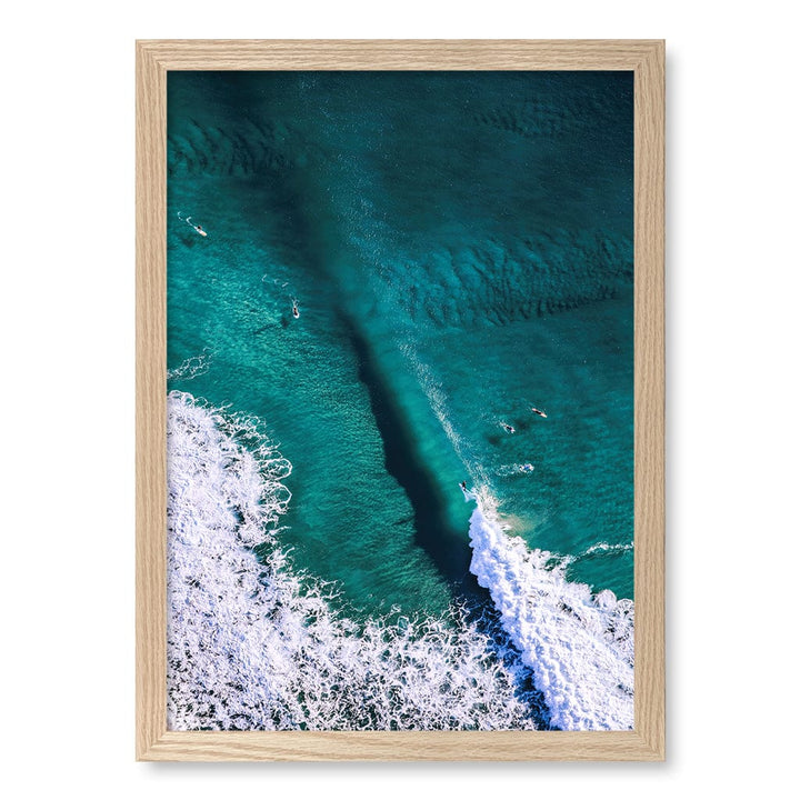 Catching Waves 1 Wall Art Print A3 (29.7 x 42cm) / Natural Oak Frame / No Border from our Australian Made Framed Wall Art, Prints & Posters collection by Profile Products (Australia) Pty Ltd