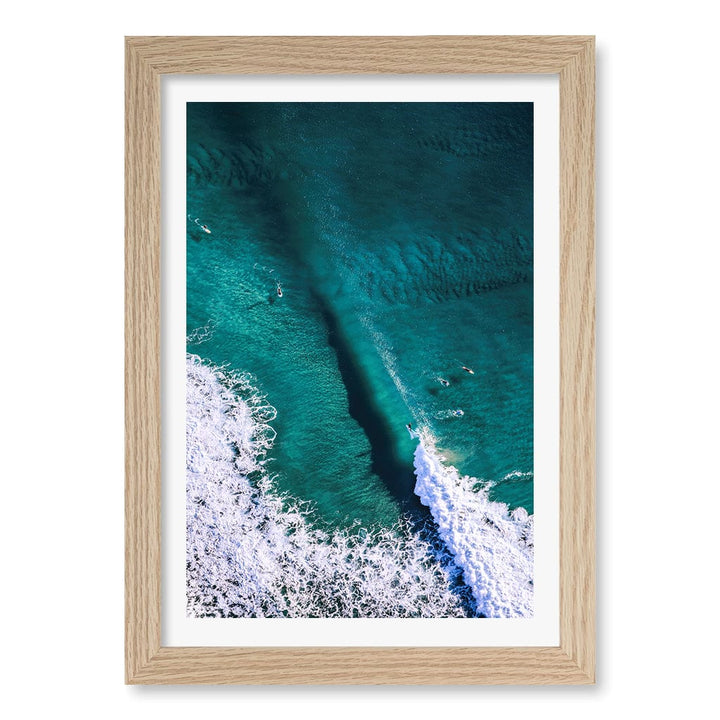 Catching Waves 1 Wall Art Print A4 (21 x 29.7cm) / Natural Oak Frame / White Border from our Australian Made Framed Wall Art, Prints & Posters collection by Profile Products (Australia) Pty Ltd