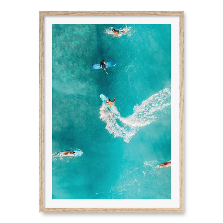 Catching Waves 2 Wall Art Print A1 (59.4 x 84.1cm) / Natural Oak Frame / White Border from our Australian Made Framed Wall Art, Prints & Posters collection by Profile Products (Australia) Pty Ltd