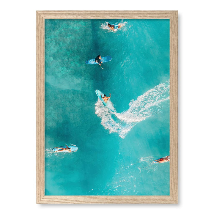 Catching Waves 2 Wall Art Print A3 (29.7 x 42cm) / Natural Oak Frame / No Border from our Australian Made Framed Wall Art, Prints & Posters collection by Profile Products (Australia) Pty Ltd