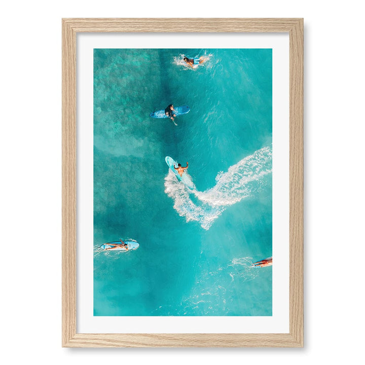 Catching Waves 2 Wall Art Print A3 (29.7 x 42cm) / Natural Oak Frame / White Border from our Australian Made Framed Wall Art, Prints & Posters collection by Profile Products (Australia) Pty Ltd
