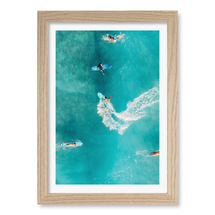 Catching Waves 2 Wall Art Print A4 (21 x 29.7cm) / Natural Oak Frame / White Border from our Australian Made Framed Wall Art, Prints & Posters collection by Profile Products (Australia) Pty Ltd