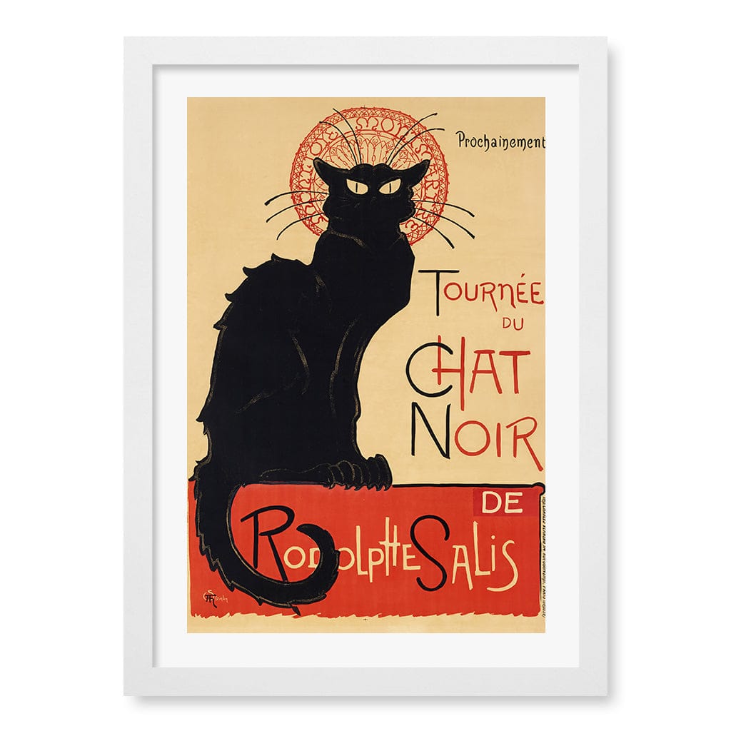 Chat Noir Wall Art Print A3 (29.7 x 42cm) / Matte White Frame / White Border from our Australian Made Wall Art collection by Profile Australia