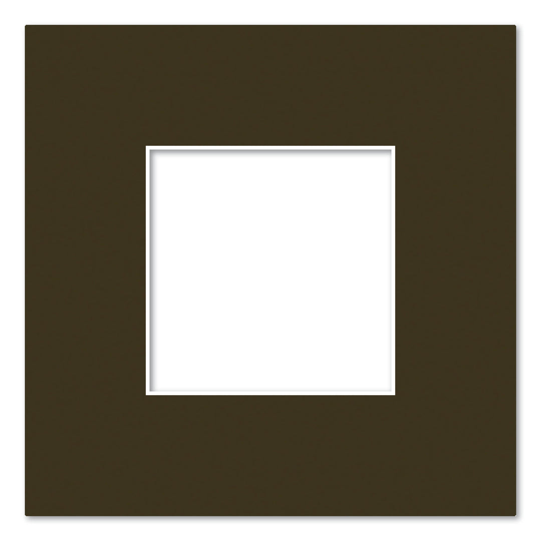 Chocolate Brown Acid-Free Mat Board 10x10in (25.4x25.4cm) to suit 5x5in (13x13cm) from our Mat Boards collection by Profile Products (Australia) Pty Ltd