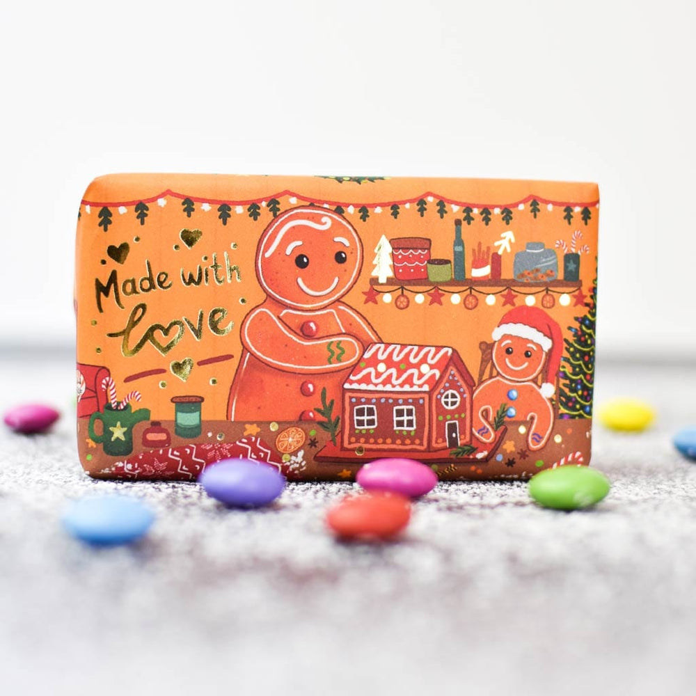 Cinnamon & Orange Gingerbread Christmas Festive Soap Bar from our Luxury Bar Soap collection by The English Soap Company